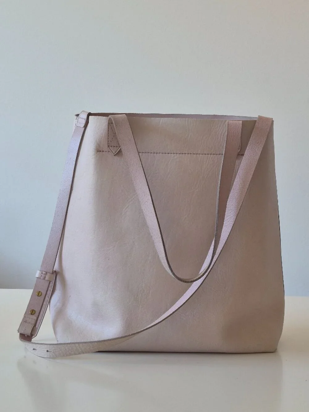 Madewell Medium Transport Tote Blush Pink Leather Shoulder Crossbody Bag
